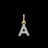 XENOX Charms^A LETTER Charm 925/- Sterlingsilber, 18k Vergoldung
