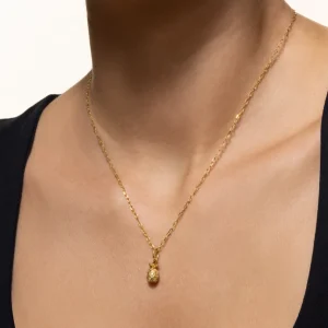 XENOX Charms^ANANAS Charm 925/- Sterlingsilber, 18k Vergoldung goldfarben