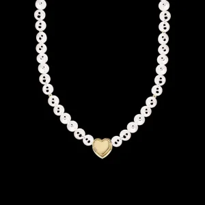 XENOX Halsketten^BEACH Halskette 925/- Sterlingsilber mit Süßwasserperlen, 18k Vergoldung goldfarben