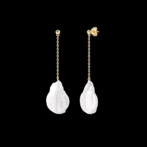 XENOX Ohrringe^BEACH Ohrringe 925/- Sterlingsilber mit Süßwasserperlen, 18k Vergoldung goldfarben