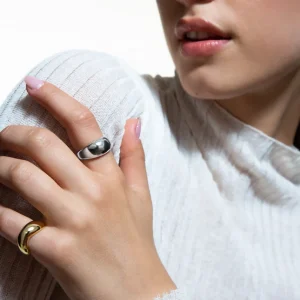 XENOX Ringe^BEAN Ring 925/- Sterlingsilber, rhodiniert