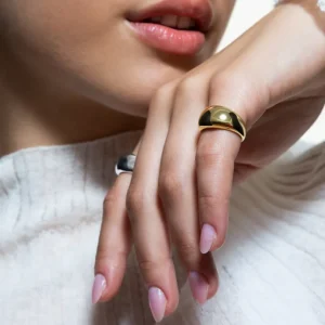 XENOX Ringe^BEAN Ring 925/- Sterlingsilber, rhodiniert