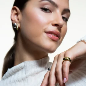 XENOX Ringe^BEAN Ring 925/- Sterlingsilber, rhodiniert