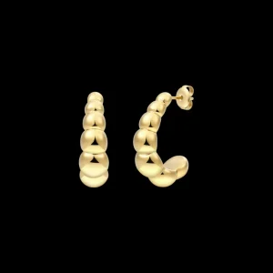 XENOX Ohrringe^BOLD BUBBLE Creolen aus Edelstahl, silberfarben beschichtet