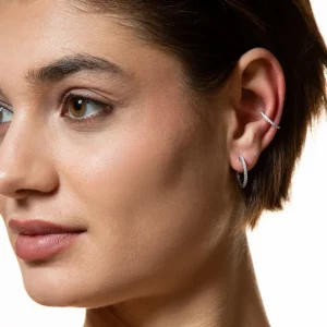 XENOX Ohrringe^CREOLEN 925/- Sterlingsilber, rhodiniert