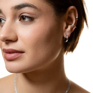 XENOX Ohrringe^CREOLEN 925/- Sterlingsilber, rhodiniert