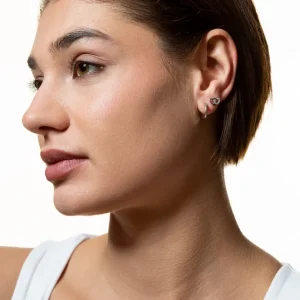 XENOX Ohrringe^CREOLEN 925/- Sterlingsilber, rhodiniert