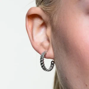 XENOX Ohrringe^CURB Ohrringe 925/- Sterlingsilber, rhodiniert