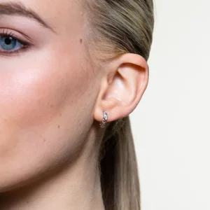 XENOX Ohrringe^CURB Ohrringe 925/- Sterlingsilber, rhodiniert