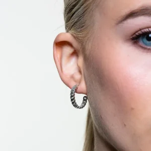 XENOX Ohrringe^CURB Ohrringe 925/- Sterlingsilber, rhodiniert