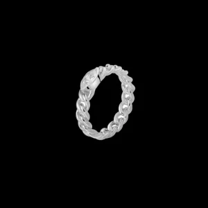 XENOX Ringe^CURB Ring 925/- Sterlingsilber, rhodiniert