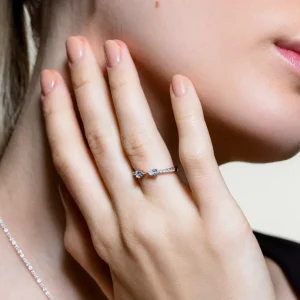 XENOX Ringe^DEWDROP Ring 925/- Sterlingsilber, rhodiniert