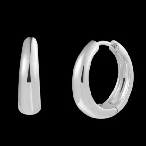 XENOX Ohrringe^DOME LARGE Creolen 925/- Sterlingsilber, rhodiniert