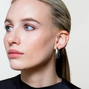 XENOX Ohrringe^DROP Ohrringe aus Edelstahl, silberfarben beschichtet