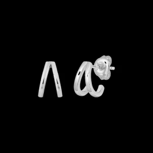 XENOX Ohrringe^DUO Creolen 925/- Sterlingsilber, rhodiniert