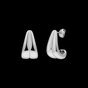 XENOX Ohrringe^DUO DROP Ohrringe aus Edelstahl, silberfarben beschichtet