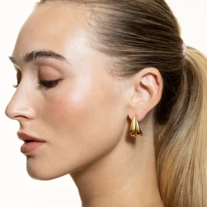 XENOX Ohrringe^DUO DROP Ohrringe aus Edelstahl, silberfarben beschichtet