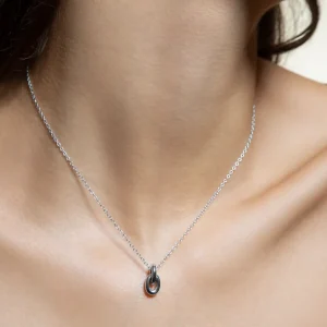 XENOX Halsketten^DUO KNOT Halskette 925/- Sterlingsilber, rhodiniert