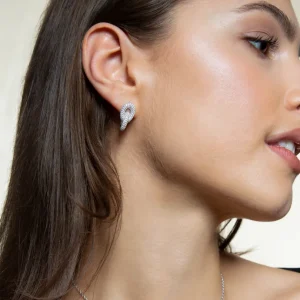 XENOX Ohrringe^DUO KNOT Ohrringe 925/- Sterlingsilber, rhodiniert silberfarben