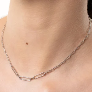 XENOX Halsketten^DUO LINK Halskette 925/- Sterlingsilber, rhodiniert