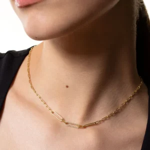 XENOX Halsketten^DUO LINK Halskette 925/- Sterlingsilber, rhodiniert