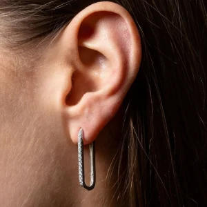 XENOX Ohrringe^DUO LINK Ohrringe 925/- Sterlingsilber, rhodiniert