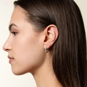 XENOX Ohrringe^DUO LINK Ohrringe 925/- Sterlingsilber, rhodiniert