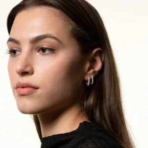 XENOX Ohrringe^DUO LINK Ohrringe 925/- Sterlingsilber, rhodiniert