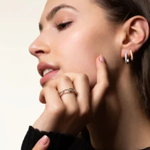 XENOX Ringe^DUO LINK Ring 925/- Sterlingsilber, rhodiniert