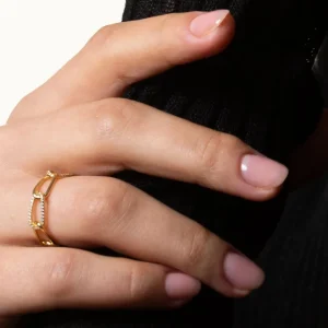 XENOX Ringe^DUO LINK Ring 925/- Sterlingsilber, rhodiniert