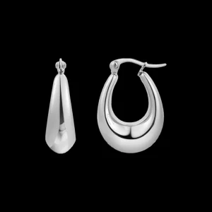 XENOX Ohrringe^ELLIPSE Ohrringe aus Edelstahl, silberfarben beschichtet