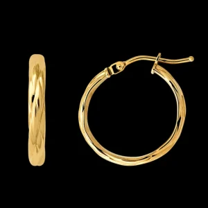 XENOX Ohrringe^FINE Basic Creolen, 9k Gelbgold goldfarben