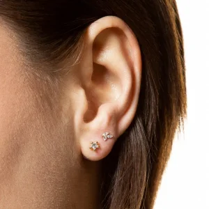 XENOX Echtgold | Ohrringe^FINE Ohrringe mit Zirkonia, 14k Gelbgold goldfarben