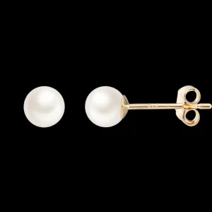 XENOX Ohrringe^FINE Perlen Ohrringe, 9k Gelbgold goldfarben