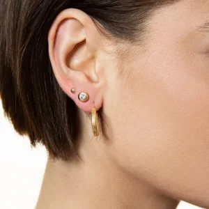 XENOX Echtgold | Ohrringe^FINE Zarge Ohrringe, 14k Gelbgold goldfarben