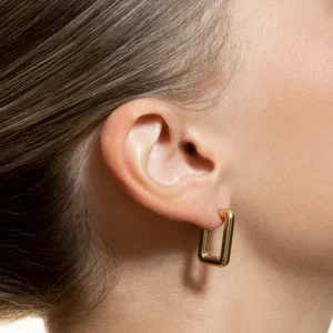 XENOX Ohrringe^FRAME Creolen aus Edelstahl, silberfarben beschichtet