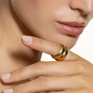 XENOX Ringe^FRAME DUO Ring aus Edelstahl, silberfarben beschichtet