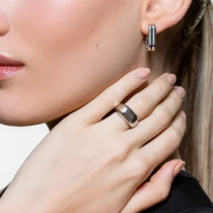 XENOX Ringe^FRAMED Ring 925/- Sterlingsilber, rhodiniert