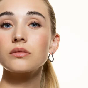 XENOX Ohrringe^HEART MAXI Creolen aus Edelstahl, silberfarben beschichtet