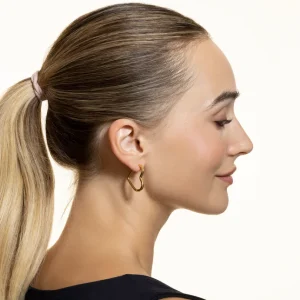 XENOX Ohrringe^HEART MAXI Creolen aus Edelstahl, silberfarben beschichtet