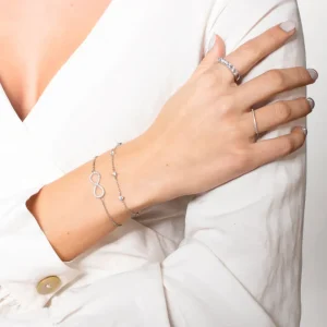 XENOX Armbänder^INFINITY Armband 925/- Sterlingsilber, rhodiniert silberfarben