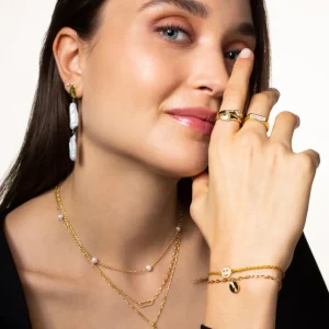 XENOX Ohrringe^ISLAND Ohrringe 925/- Sterlingsilber, 18k Vergoldung goldfarben