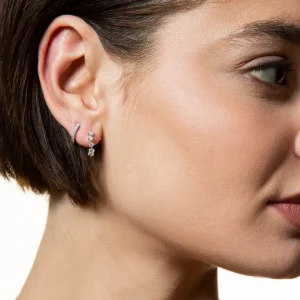 XENOX Ohrringe^KRAPPE Ohrringe 925/- Sterlingsilber, rhodiniert