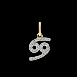 XENOX Charms^KREBS Charm 925/- Sterlingsilber, 18k Vergoldung