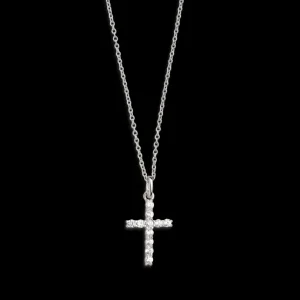 XENOX Halsketten^KREUZ Halskette 925/- Sterlingsilber, rhodiniert silberfarben