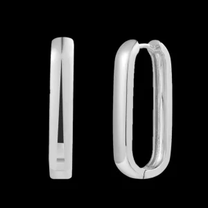 XENOX Ohrringe^LINK LARGE Creolen 925/- Sterlingsilber, rhodiniert