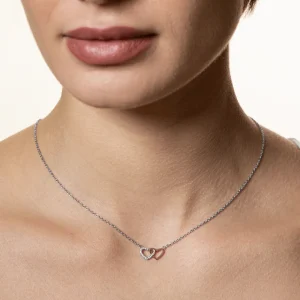 XENOX Halsketten^LOVE STORY Halskette 925/- Sterlingsilber, rosé vergoldet roséfarben