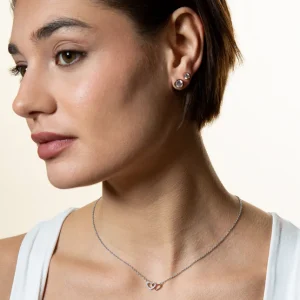 XENOX Halsketten^LOVE STORY Halskette 925/- Sterlingsilber, rosé vergoldet roséfarben