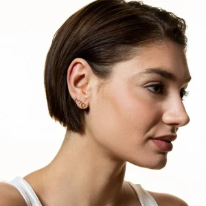 XENOX Ohrringe^LOVE STORY Ohrringe 925/- Sterlingsilber, 18k Vergoldung goldfarben