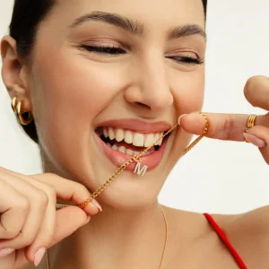 XENOX Charms^M LETTER Charm 925/- Sterlingsilber, 18k Vergoldung